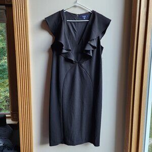 NWT RACHEL Rachel Roy Black Fluttery Cap Sleeve Sheath Dress Size 18W